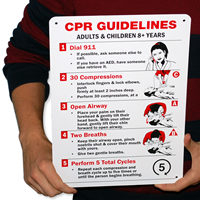 CPR Guidelines Sign - Steps of Cardiopulmonary Resuscitation, SKU: S ...