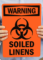 Warning Soiled Linens Signs