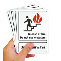 Do Not Use Elevator, Use Stairs Fire Sign