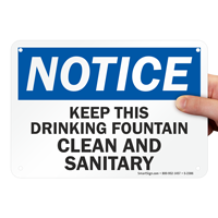 Promote Cleanliness: Drinking Fountain Sign