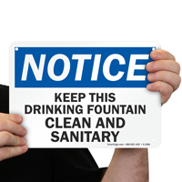 Housekeeping Notice for Drinking Fountain Area
