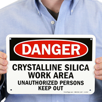 Crystalline Silica Work Area OSHA Danger Signs