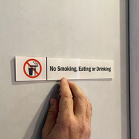 No Smoking, Eating Or Drinking Door Sign