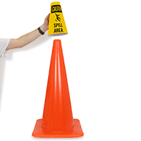 Spill Area Cone Message Collar Sign
