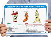 Team Compost Signs, Food Scrap In Compost Bin