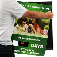 Safety Is Family Value Changeable Magnetic Face Scoreboard