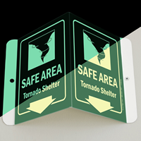 Emergency Shelter Area Sign, 6 in. x 5 in.