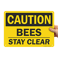Bee Caution Sign: Stay Clear