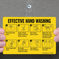 Hand hygiene reminder sign