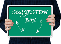 Suggestion Box with Arrow Signs