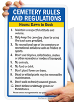 Cementry Regulations Signs