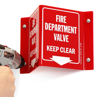 Fire department valve projecting sign