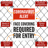 Safety Sign: Face Covering Entry