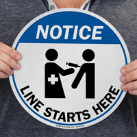 Begin Vaccination Line Here Sign