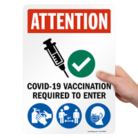 Vaccination Required to Enter Sign