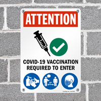 Entry allowed only with vaccination sign