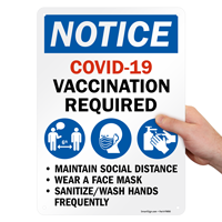 Notice: Vaccination required sign