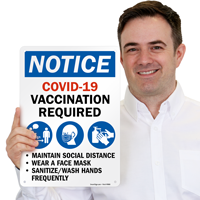COVID-19 vaccination required sign