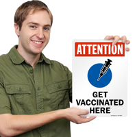 Sign for vaccination location