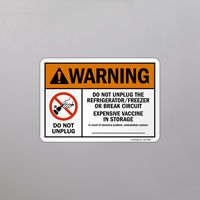 Refrigerator warning sign: Do not unplug
