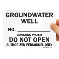 Caution Groundwater Well Warning Sign