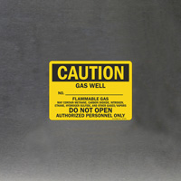 Caution gas well operation area