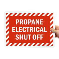 Propane electrical shut off sign