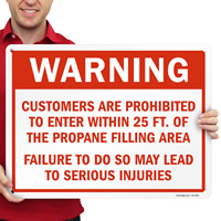 Propane Filling Area Warning Sign