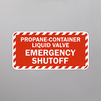 Liquid Propane Emergency Valve Sign