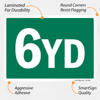 trash container label for 6-yard size