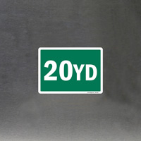 Label for containers: 20 yard