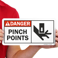 ANSI Pinch Points Hazard Sign