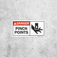 Warning Sign for Pinch Hazards