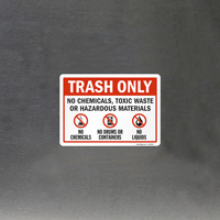Dispose of Trash Only Sign