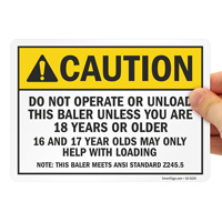 Caution Sign: Do Not Operate Baler