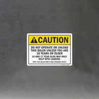 Critical Caution Sign - Baler Out of Service