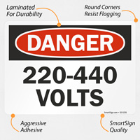 OSHA Danger Sign: 220 to 440 Volts