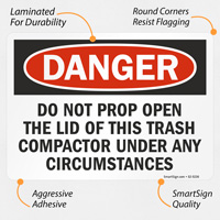 Prevent Lid Propping OSHA Sign