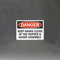 Keep Clear of Hopper and Auger Assembly