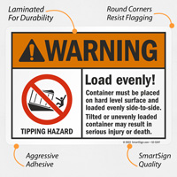 Container Placement Warning Sign