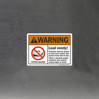Safety Sign for Container Stability