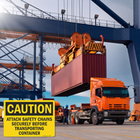 Container Transportation Safety Sign