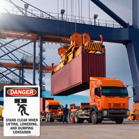 Container Lifting Danger Sign