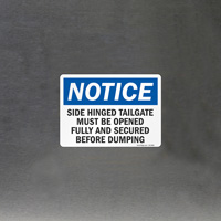 Dumping Protocol: Secure Side Tailgate Sign