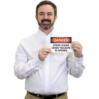 OSHA Danger: Keep Clear When Tailgate Open