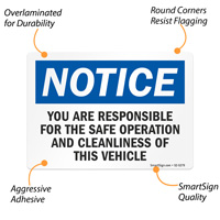 Responsibility for Vehicle Safety Sign