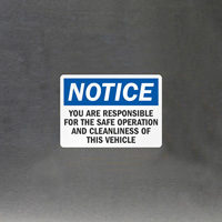 Responsible Vehicle Operation Notice
