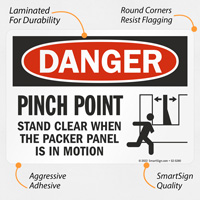 Packer in Motion Safety Sign