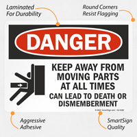 Avoid Moving Parts Danger Sign