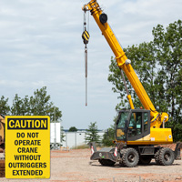 Caution: Outriggers Needed for Crane